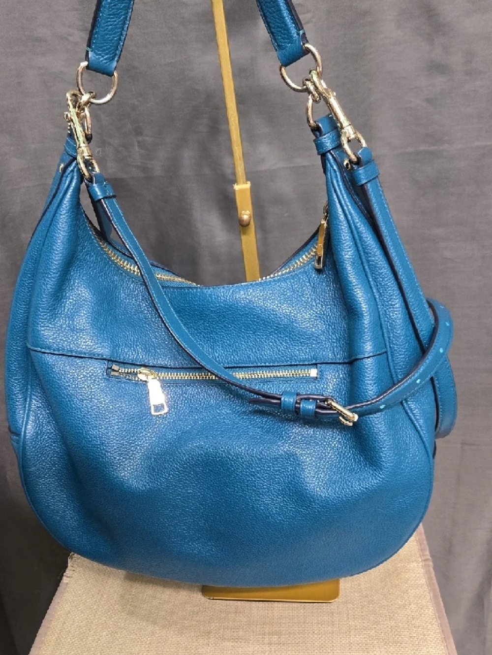 Coach Teal Blue Leather Shoulder Bag